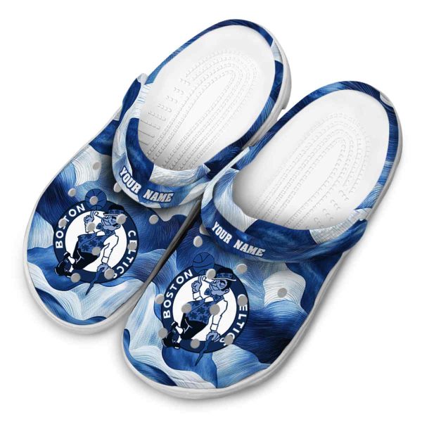 customized boston celtics ocean waves crocs top rated