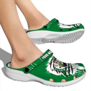 customized boston celtics splash motif background crocs new arrival