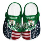 customized boston celtics star spangled side pattern crocs fashion forward