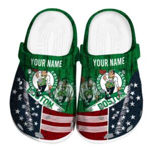customized boston celtics star spangled side pattern crocs fashion forward