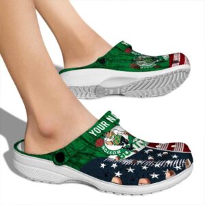 customized boston celtics star spangled side pattern crocs new arrival