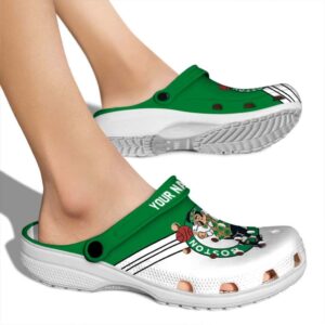 customized boston celtics striped accents crocs new arrival