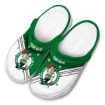 customized boston celtics striped accents crocs fashion forward