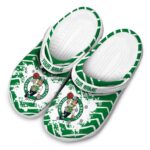 customized boston celtics zigzag paint burst crocs fashion forward