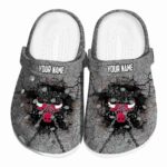 customized chicago bulls cracked ground texture crocs fashion forward