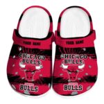 customized chicago bulls paint splatter graphics crocs fashion forward