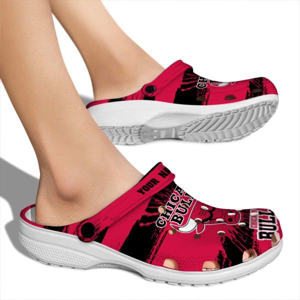 customized chicago bulls paint splatter graphics crocs new arrival