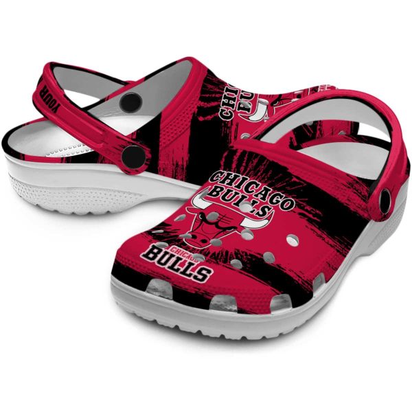 customized chicago bulls paint splatter graphics crocs premium grade