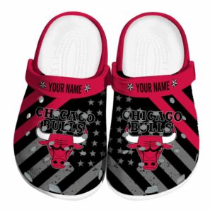 customized chicago bulls star spangled graphic crocs fashion forward