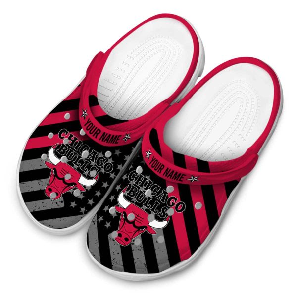 customized chicago bulls star spangled graphic crocs top rated