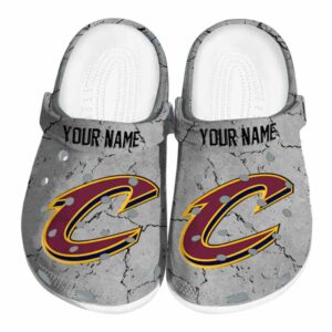customized cleveland cavaliers cracked texture crocs fashion forward