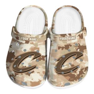 customized cleveland cavaliers desert camo crocs fashion forward