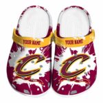 customized cleveland cavaliers splatter pattern crocs fashion forward