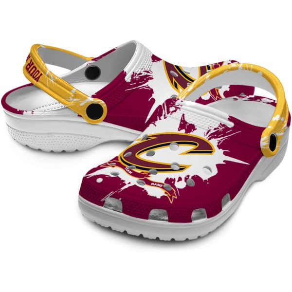 customized cleveland cavaliers splatter pattern crocs premium grade