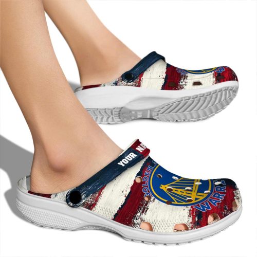 customized golden state warriors patriotic stripes crocs new arrival