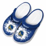 customized golden state warriors splatter background crocs fashion forward