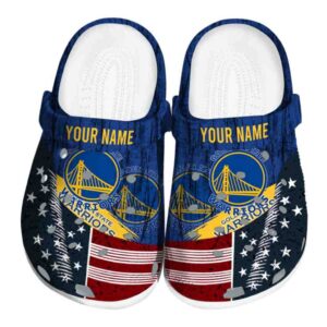 customized golden state warriors star spangled side pattern crocs fashion forward