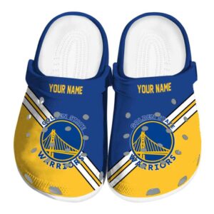 customized golden state warriors striped accents crocs fashion forward