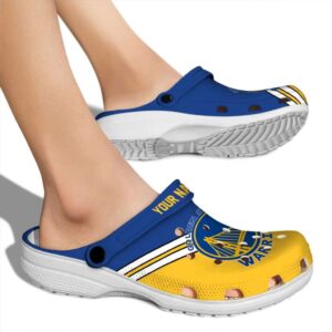 customized golden state warriors striped accents crocs new arrival