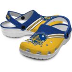 customized golden state warriors striped accents crocs fashion forward