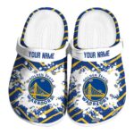 customized golden state warriors zigzag paint burst crocs fashion forward