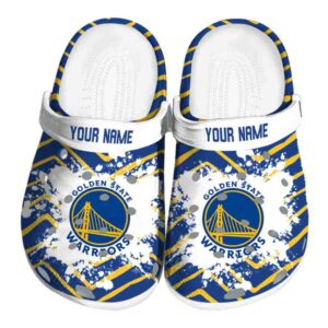 customized golden state warriors zigzag paint burst crocs fashion forward