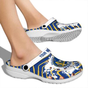 customized golden state warriors zigzag paint burst crocs new arrival
