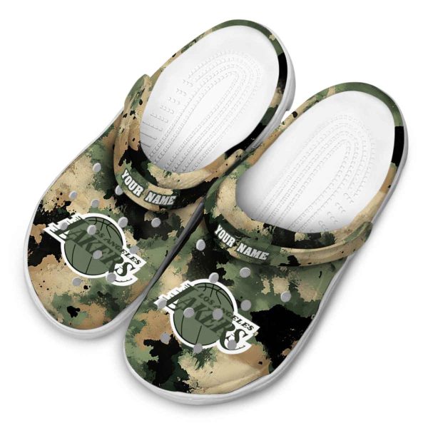 customized los angeles lakers camouflage craze crocs top rated