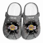 customized los angeles lakers cracked ground texture crocs fashion forward