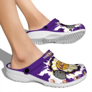 customized los angeles lakers gripping hand crocs new arrival