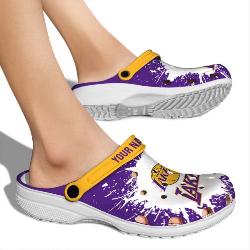 customized los angeles lakers splash art crocs new arrival