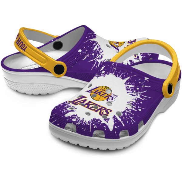 customized los angeles lakers splash art crocs premium grade