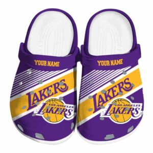 customized los angeles lakers vibrant dual tone crocs fashion forward