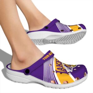 customized los angeles lakers vibrant dual tone crocs new arrival