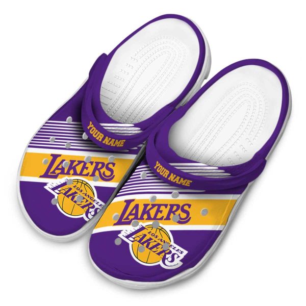 customized los angeles lakers vibrant dual tone crocs top rated