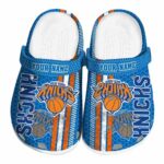 customized new york knicks contrasting stripes crocs fashion forward
