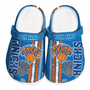 customized new york knicks contrasting stripes crocs fashion forward