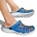 customized new york knicks contrasting stripes crocs fashion forward