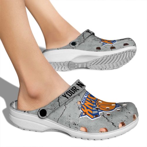 customized new york knicks cracked texture crocs new arrival