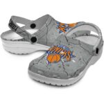 customized new york knicks cracked texture crocs fashion forward