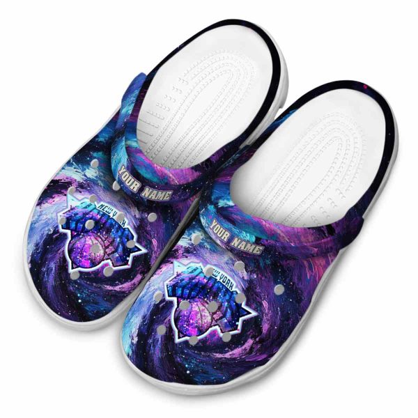 customized new york knicks galaxy swirl crocs top rated