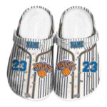 customized new york knicks pinstripe pattern crocs fashion forward