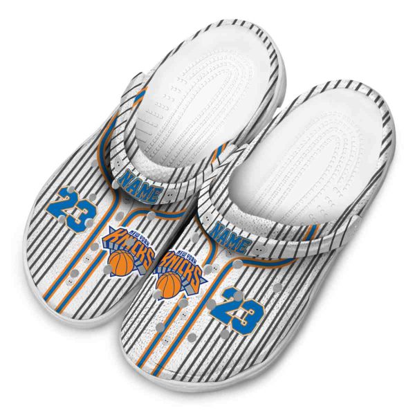 customized new york knicks pinstripe pattern crocs top rated