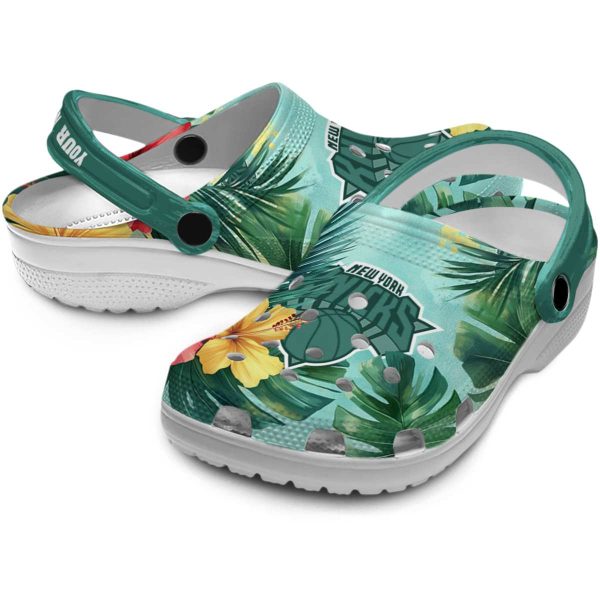 customized new york knicks tropical vibes crocs premium grade