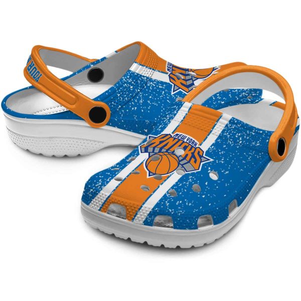 customized new york knicks vertical stripes crocs premium grade