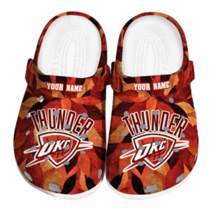 customized oklahoma city thunder autumn leaves crocs fashion forward