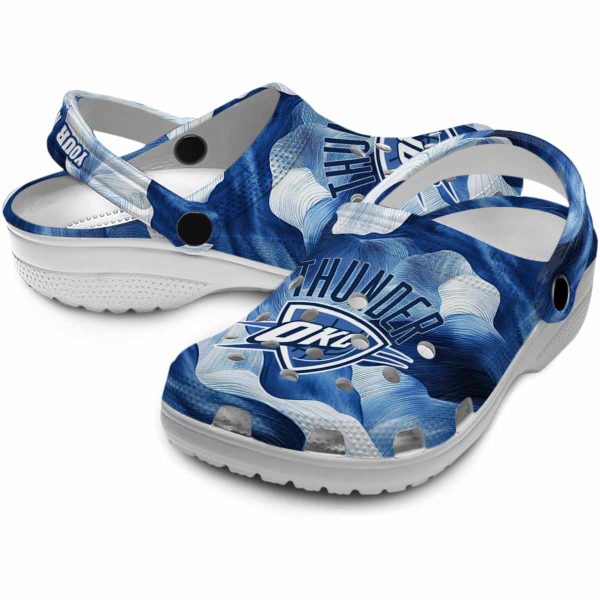 customized oklahoma city thunder ocean waves crocs premium grade