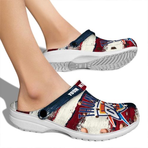 customized oklahoma city thunder patriotic stripes crocs new arrival