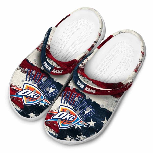 customized oklahoma city thunder patriotic stripes crocs top rated