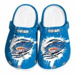 customized oklahoma city thunder splash motif background crocs fashion forward